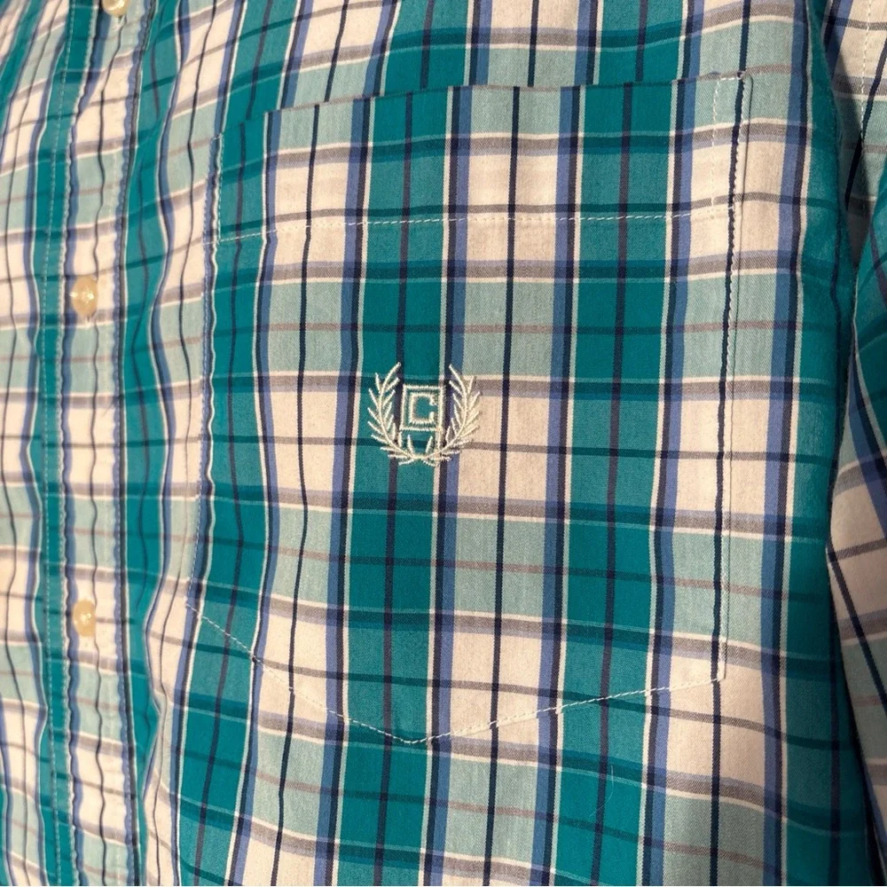 Chaps Men’s XLT Stretch Plaid Oxford Button Down Long Sleeve‎ Shirt - Picture 4 of 15